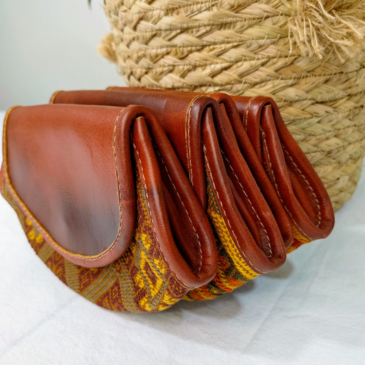 Brown Leather Clutch Bag - Small Women Bag - AURA MAYA - Aura Maya