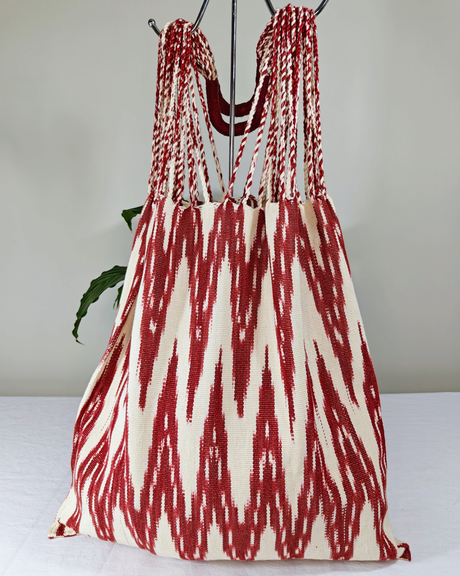 Handwoven Ikat Tote Bag, Canvas Tote Bag  - Hand-stitched Tote Bags - AURA MAYA - Aura Maya