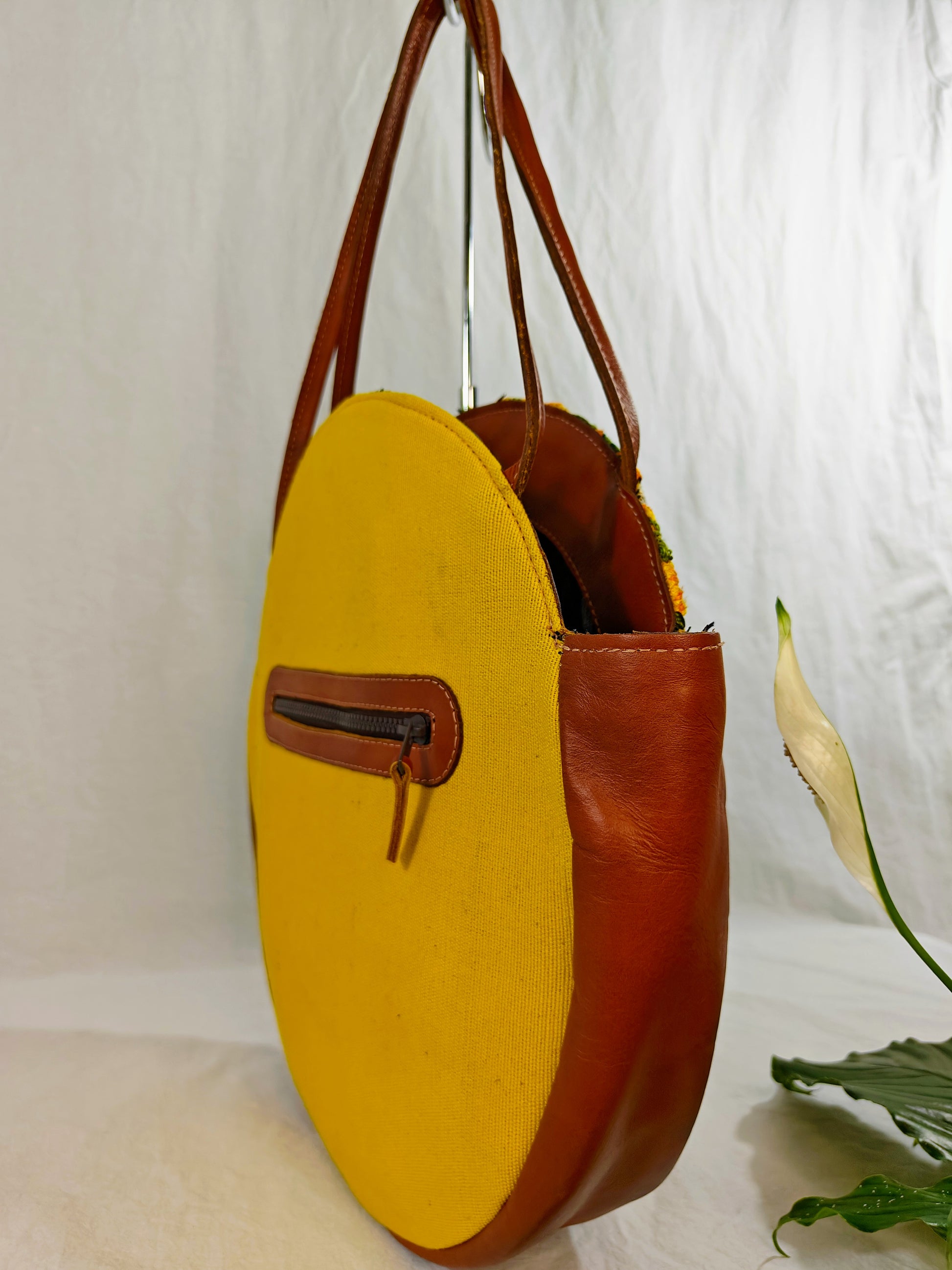 Textile + Leather Bag Strap