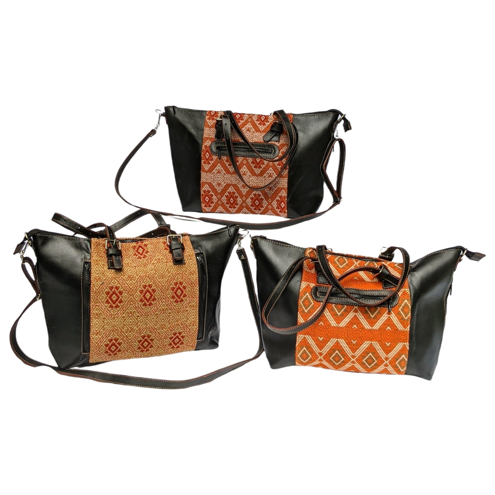 Handcrafted Embroidered Shulder bag for women - Ethnic leather tote bag - AURA MAYA - Aura Maya