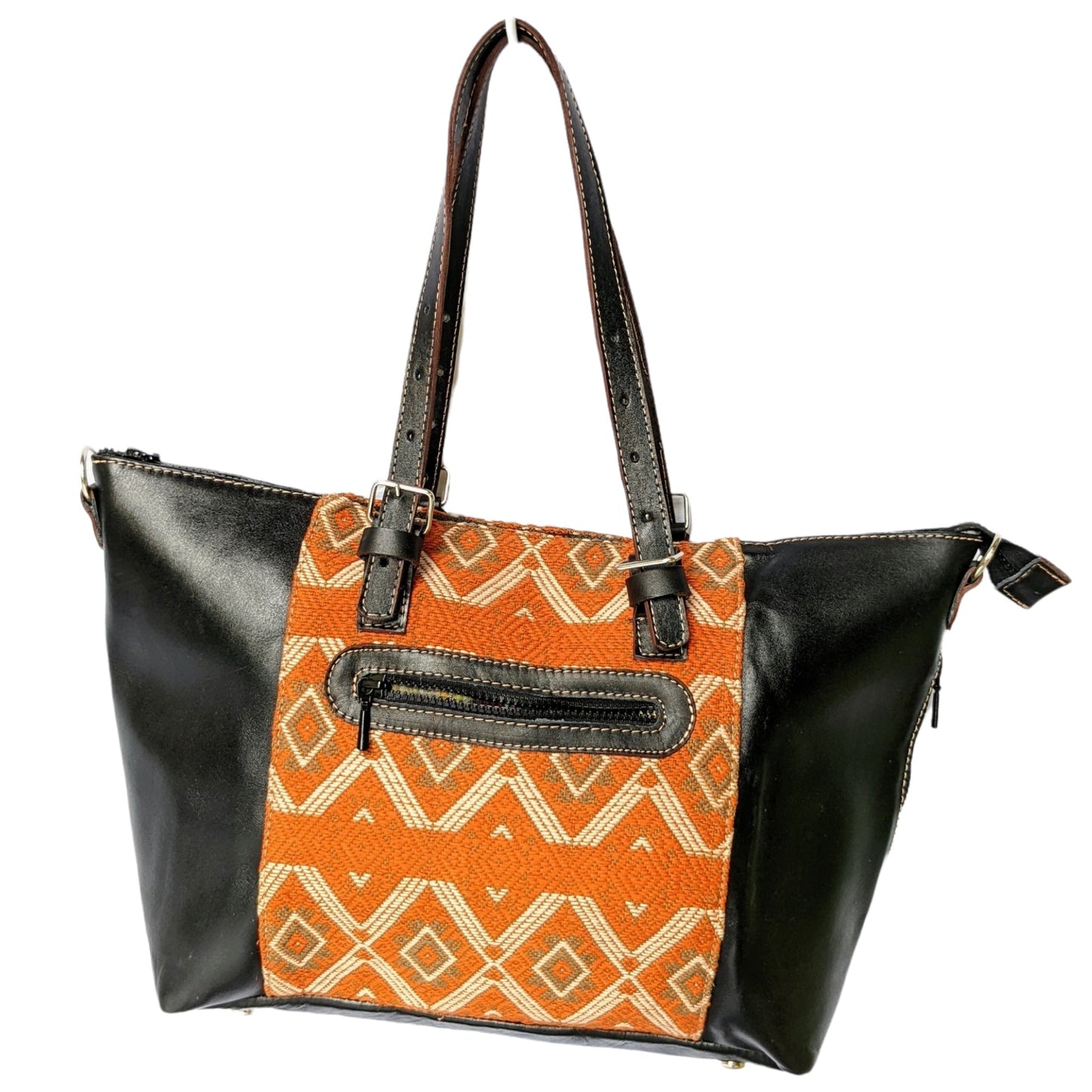 Handcrafted Embroidered Shulder bag for women - Ethnic leather tote bag - AURA MAYA - Aura Maya