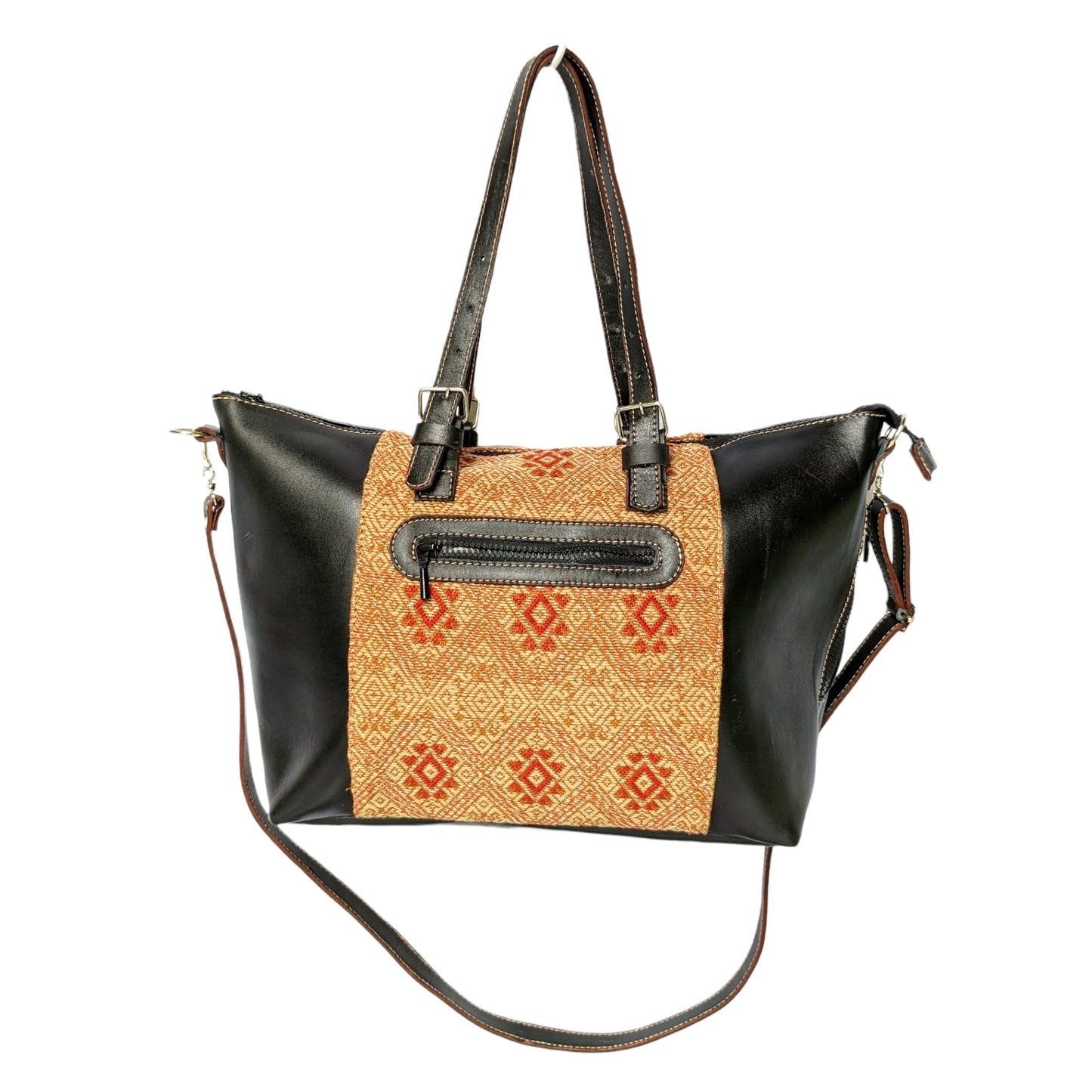 Handcrafted Embroidered Shulder bag for women - Ethnic leather tote bag - AURA MAYA - Aura Maya