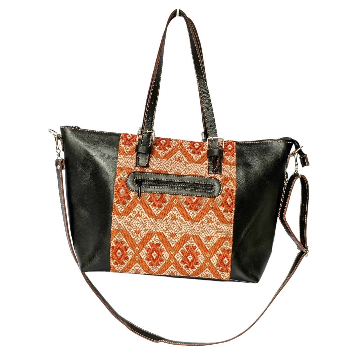 Handcrafted Embroidered Shulder bag for women - Ethnic leather tote bag - AURA MAYA - Aura Maya