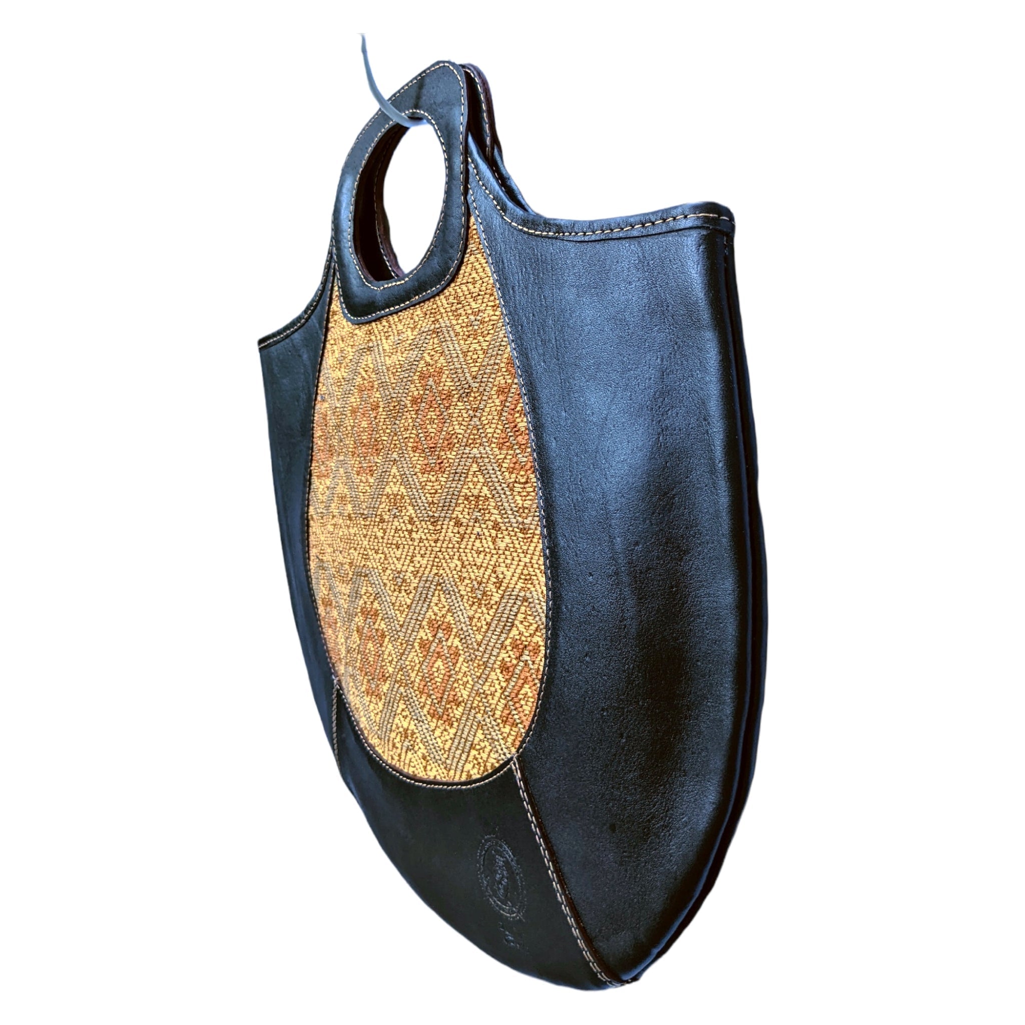 Tuareg Leather Shoulder Bag, Handcrafted African, Vintage Design