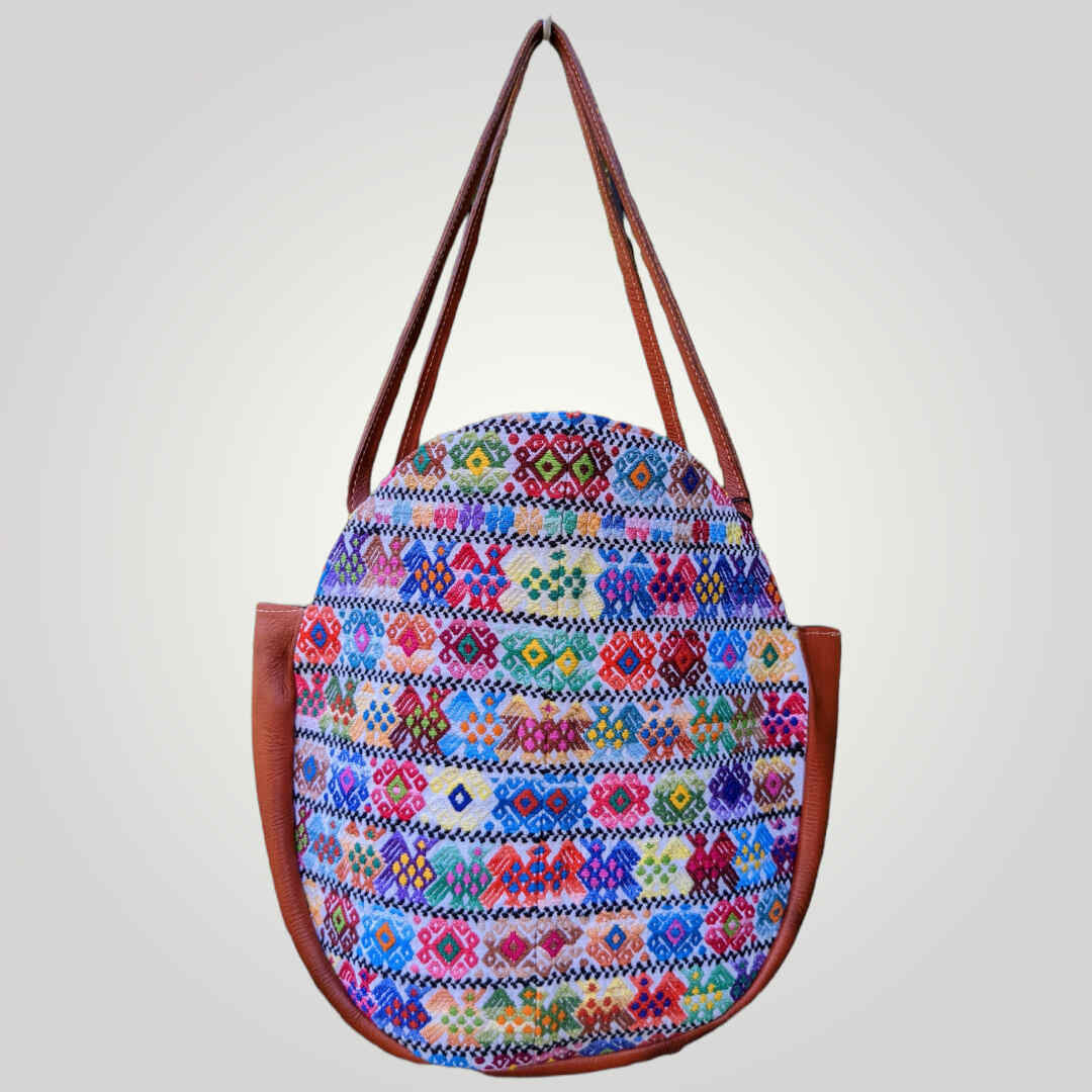 Leather shoulder bag - Colorful Hand Embroidered Bag - Coin Purse -  AURA MAYA - Aura Maya